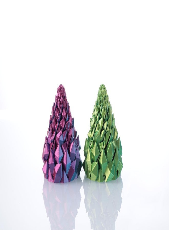 Yonaso 2 Pack Impossible Cone,Spiral Cone Fidget Toys - Christmas Pine Cone Design with 2-Tier Stackable Spirals,3D Printed Desk Decor for Anxiety Relief, Cool Office Gift Set for Adults&Kids - Image 1